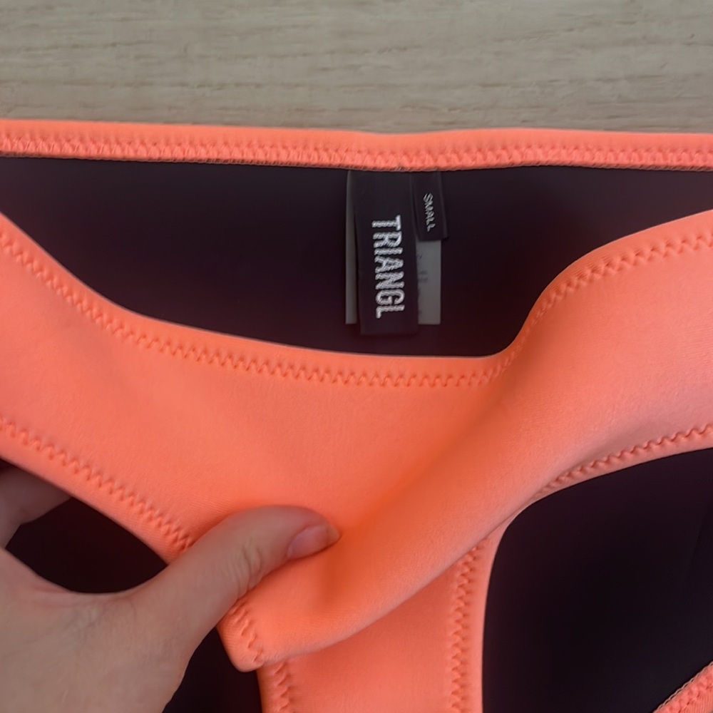 Trinagl neon coral bikini hipster bottoms